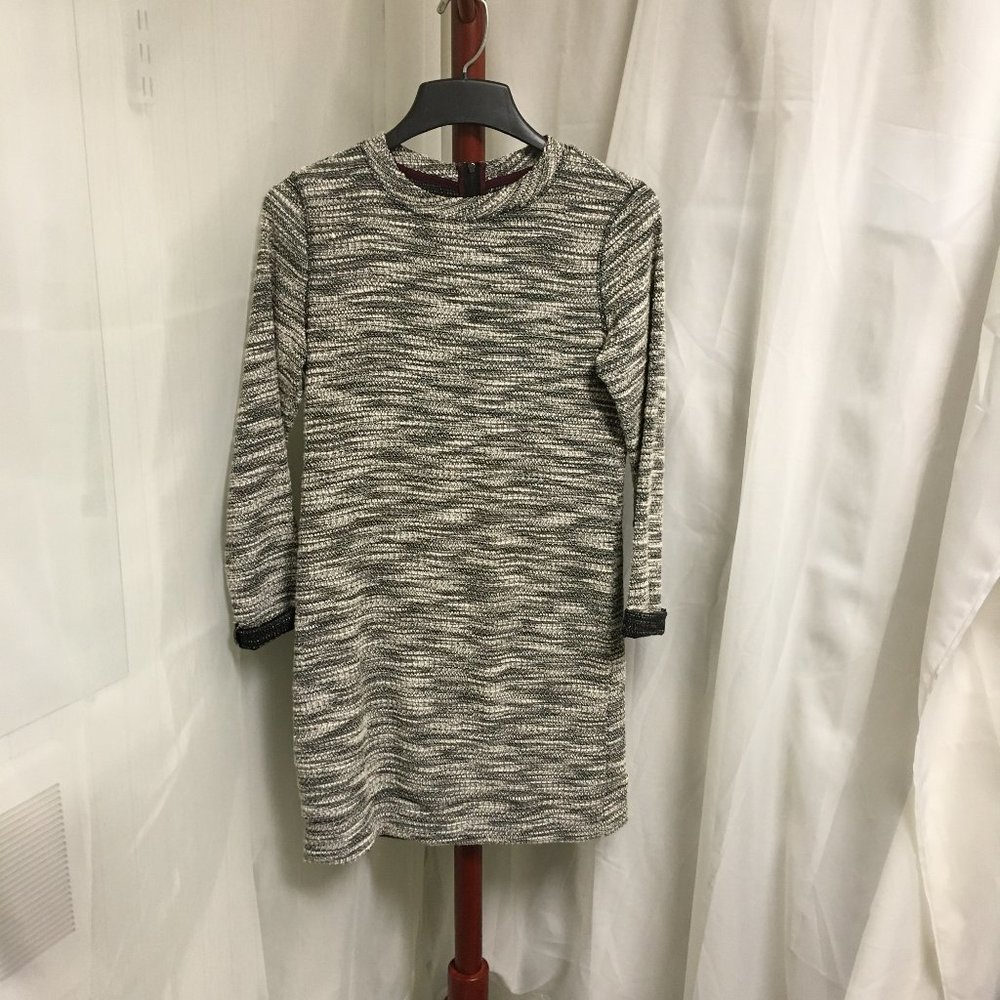 Lou & Grey Black and White Varigated Long Sleeve Dress Size XS